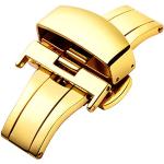Bracelets de montre en acier finition polie à motif papillons à à boucle déployante look fashion en cuir pour femme 