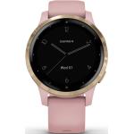 Montres connectées Garmin Vivoactive 4S roses GPS altimètres look fashion en silicone digitales pour femme en promo 