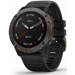 Bracelets de montre Garmin Fenix 6X gris acier en carbone 10 ATM GPS pulsomètres look sportif en verre saphir pour homme en promo 