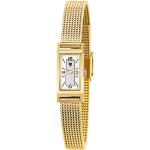 Montre Lip Churchill T13 quartz cadran blanc bracelet maille milanaise dorée Femme