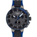 Montre Tissot T-Sport T-Race Cycling quartz chronographe cadran bronze bracelet silicone bleu 44,5 mm Homme