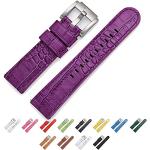Bracelets de montre TW Steel violets en acier look fashion peau de crocodile pour homme 