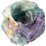 Bougeoirs en cristal violets en pierre 
