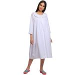Chemises de nuit longues blanches en coton lavable en machine Taille 3 XL look fashion pour femme 