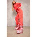 Moon boots roses à paillettes look fashion pour femme 