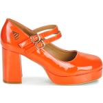 Chaussures casual Moony Mood orange en cuir Pointure 37 look casual pour femme en promo 