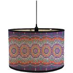 Lampes violettes en bambou à motif mandala modernes 