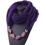 Bandanas violets en mousseline à strass Tailles uniques look fashion pour femme 