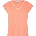 T-shirts Morgan orange métalliques à manches courtes à manches courtes à col en V Taille XL look fashion pour femme en promo 