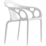 Moroso Chaise de jardin avec accoudoirs Supernatural blanc pur RAL 9010 PxPxH 64x56x77cm