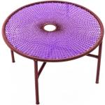 Tables Moroso violettes laquées en acier 