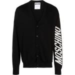 Gilets zippés de créateur Moschino noirs à logo à manches longues à col en V Taille XL pour homme 