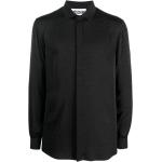 Chemises de créateur Moschino noires en viscose à manches longues à manches longues classiques pour homme en promo 