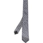 Cravates en soie de créateur Moschino gris perle à motif papillons Tailles uniques pour homme 