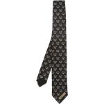 Cravates en soie de créateur Moschino noires métalliques à motif papillons Tailles uniques pour homme 