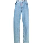 Jeans taille haute de créateur Moschino bleues claires W24 L27 pour femme 