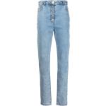 Jeans taille haute de créateur Moschino bleu ciel stretch W25 L28 pour femme en promo 