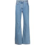 Jeans évasés de créateur Moschino bleues claires en coton mélangé W24 L29 pour femme 