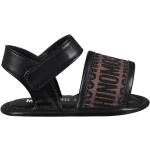 Sandales de créateur Moschino marron à logo en cuir en cuir Pointure 17 look fashion pour enfant 