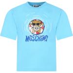 T-shirts à col rond Moschino bleues claires de créateur Taille 10 ans pour fille de la boutique en ligne Miinto.fr avec livraison gratuite 