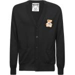 Cardigans de créateur Moschino noirs en peluche à motif ours Taille XXL 