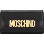Portefeuilles de créateur Moschino noirs en cuir zippés pour femme en promo 