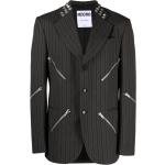Manteaux en laine de créateur Moschino gris foncé à rayures en viscose à clous à manches longues Taille XXL pour homme en promo 