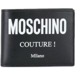 Portefeuilles de créateur Moschino noirs en cuir de veau en cuir pour homme en promo 