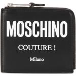 Portefeuilles de créateur Moschino noirs en cuir zippés pour homme en promo 