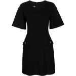 Robes courtes de créateur Moschino noires en viscose à manches courtes à col rond Taille XL pour femme en promo 