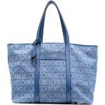 Cabas en cuir de créateur Moschino bleu ciel à logo en coton mélangé pour femme en promo 