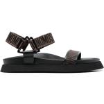 Sandales de créateur Moschino marron à logo en cuir à bouts ouverts à scratchs Pointure 41 pour homme 