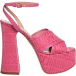 Sandales à talons de créateur Moschino roses à logo Pointure 38 pour femme 