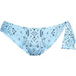 Bas de bikini de créateur Moschino bleus à motif paisley 
