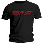 Motley Crue Distressed Logo T-Shirt, Noir, L Homme