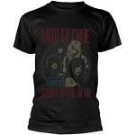 T-shirts noirs à manches courtes Mötley Crüe lavable en machine à manches courtes Taille L look fashion pour homme 
