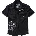 Chemises noires à logo en coton à manches courtes Motörhead à manches courtes Taille L look fashion pour homme 