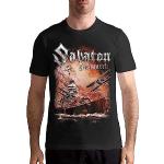motor Men's Graphic Sabaton Print T Shirts Short Sleeve Black T-Shirts à Manches Courtes(3X-Large)