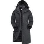 Mountain Warehouse Alaskan Veste longue 3 en 1 pour femme - Manteau de pluie chaud et imperméable doublure polaire amovible, veste d’hiver waterpoof - Sport, randonnée Noir 42