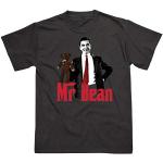 Mr Bean T-shirt pour homme 100 % coton avec motif classique imprimé sur le devant Noir - Noir - Medium