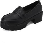 Chaussures casual noires à bouts ronds Pointure 34 avec un talon entre 5 et 7cm look casual pour femme 
