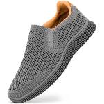 Chaussures de fitness grises en caoutchouc respirantes pour pieds larges à élastiques Pointure 46 look casual pour homme 