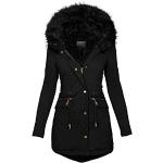Vestes de survêtement d'automne noires à effet léopard en shoftshell imperméables à capuche Taille L look fashion pour femme 