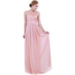 Robes de cocktail de mariée roses en dentelle à perles maxi sans manches Taille XL look fashion pour femme 