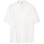 Chemises MSGM blanc d'ivoire à logo en coton mélangé à manches courtes pour homme 