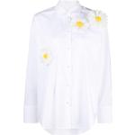 Chemises MSGM blanches à fleurs en popeline à manches longues à manches longues Taille XS pour femme 