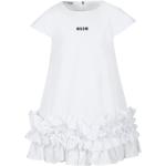 Robes à manches courtes MSGM blanches en coton lavable en machine Taille 10 ans pour fille de la boutique en ligne Miinto.fr avec livraison gratuite 