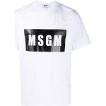T-shirts à imprimés MSGM blancs à manches courtes à col rond pour homme 
