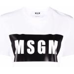 T-shirts à imprimés MSGM blancs en jersey à manches courtes à col rond pour femme 