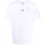 T-shirts à imprimés MSGM blancs à manches courtes à col rond pour homme 